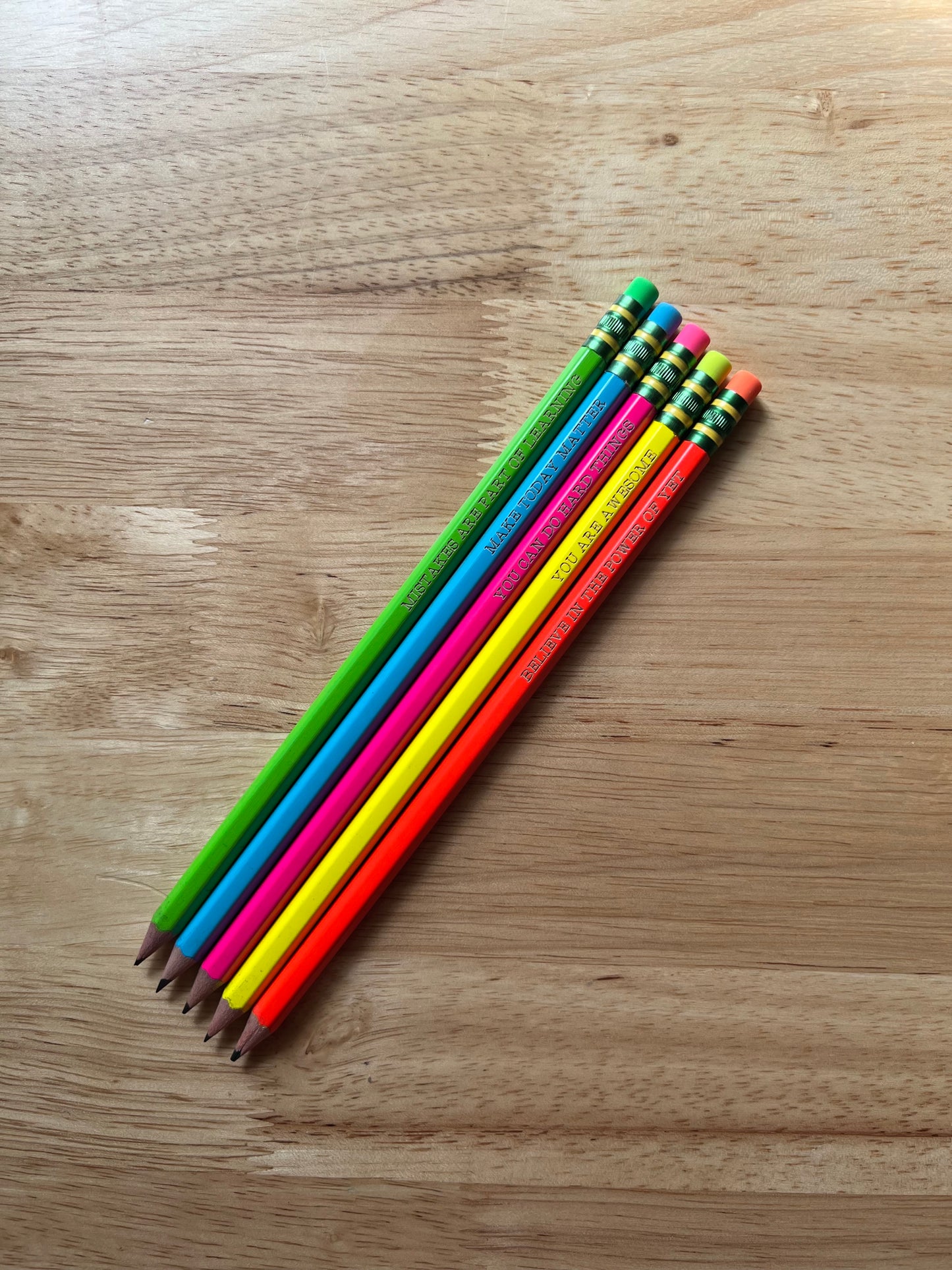Neon Engraved Pencils
