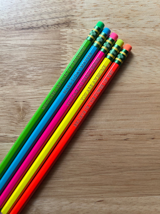 Neon Engraved Pencils