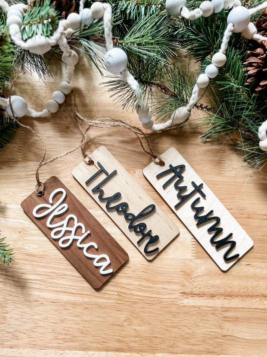 Wood Acrylic Stocking Tag